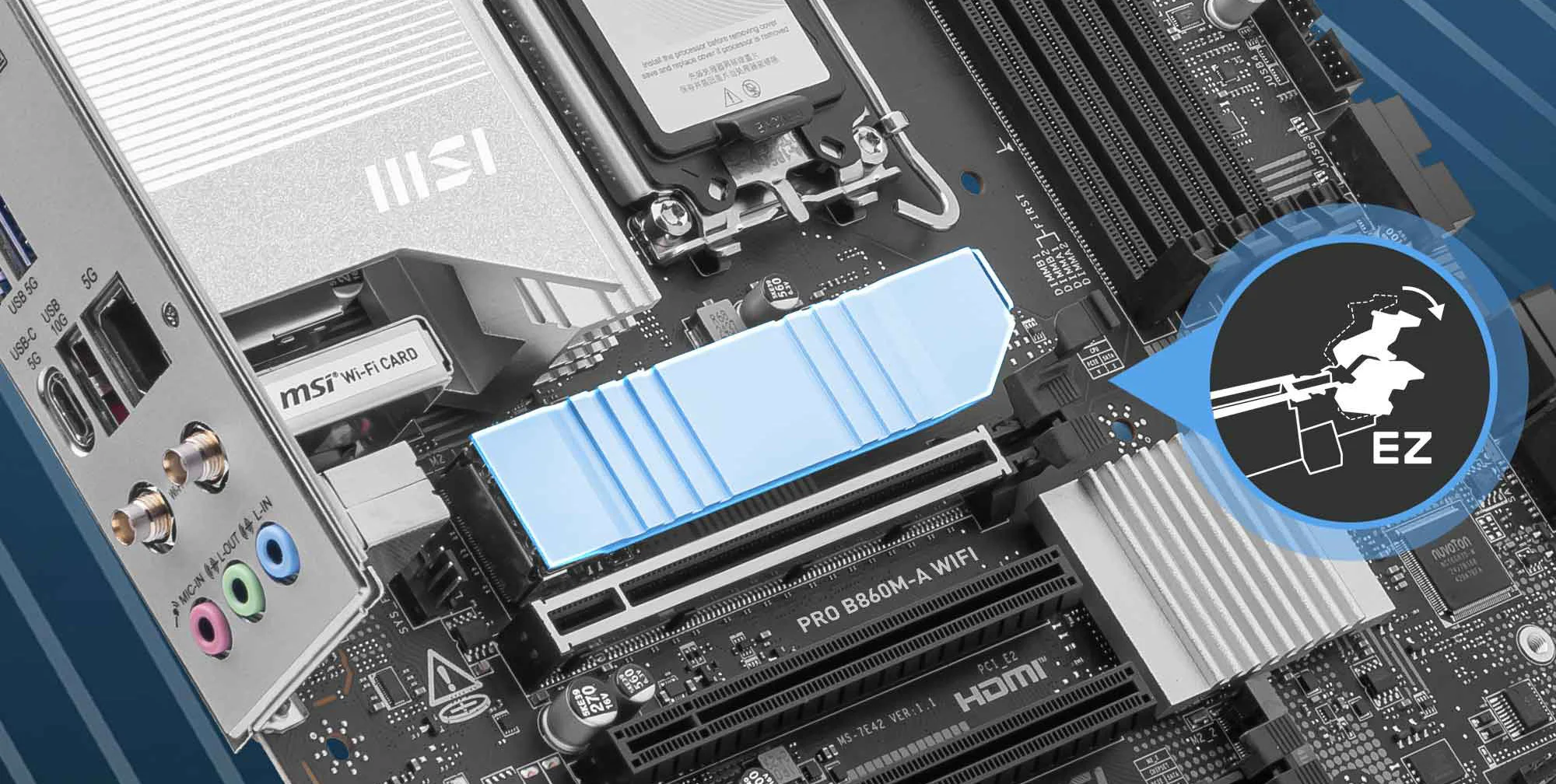 MSI PRO B860M-E mATX Motherboard LGA 1851 DDR5 PCIe 5.0 M.2 Gen5 5G LAN - Image 11