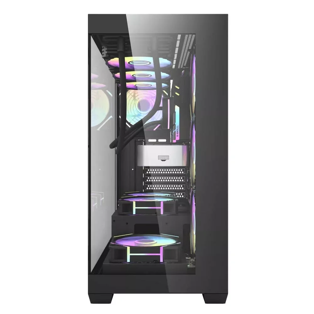 كيس كمبيوتر DarkFlash DS900 ميد تاور ATX بتصميم Air Wood مع 6 مراوح ARGB - أسود - Image 2