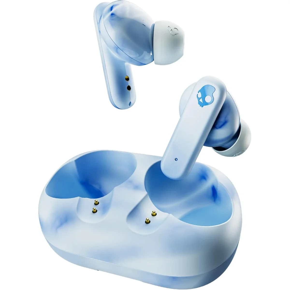 سماعات أذن لاسلكية بالكامل مستدامة Skullcandy EcoBuds بتقنية Bluetooth حتى 8 ساعات، أزرق جليدي