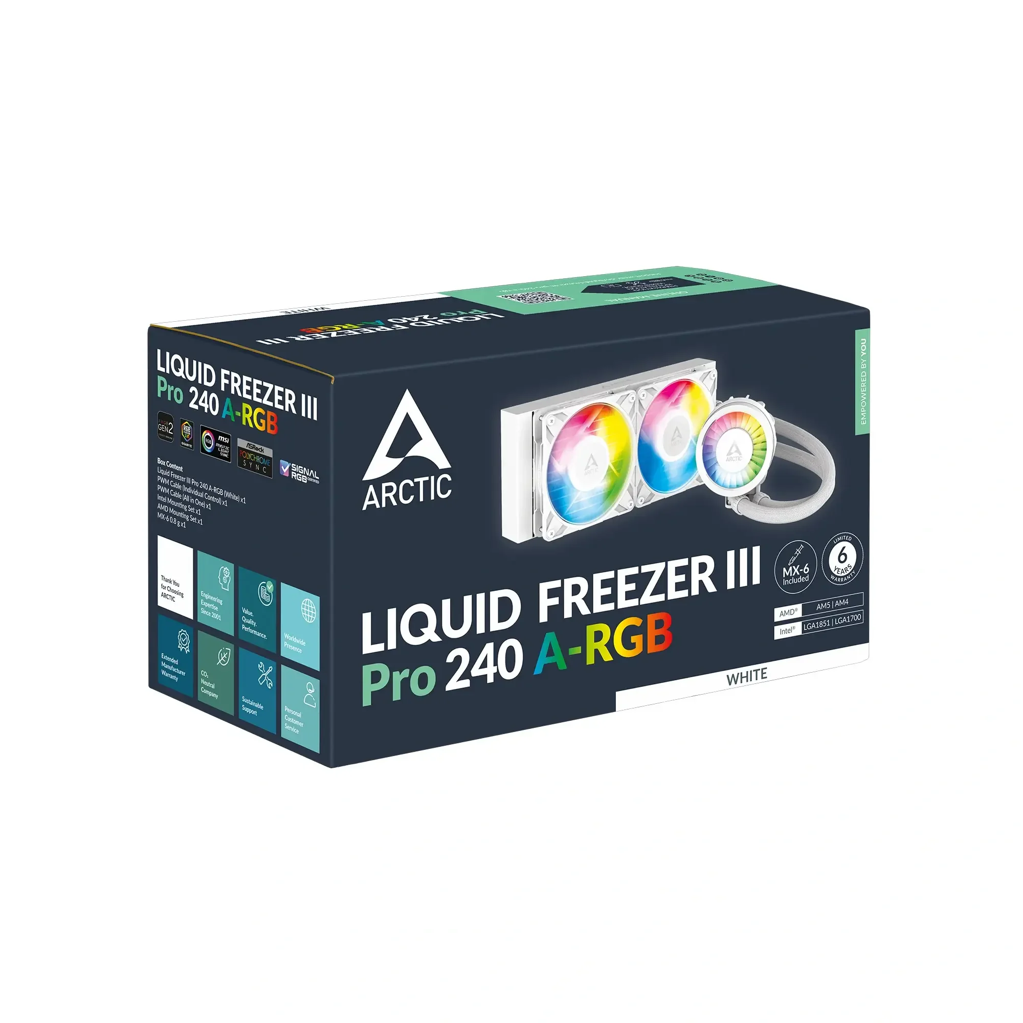 مبرد سائل للمعالج ARCTIC Freezer III Pro 240 A-RGB أبيض الكل في واحد - Image 4