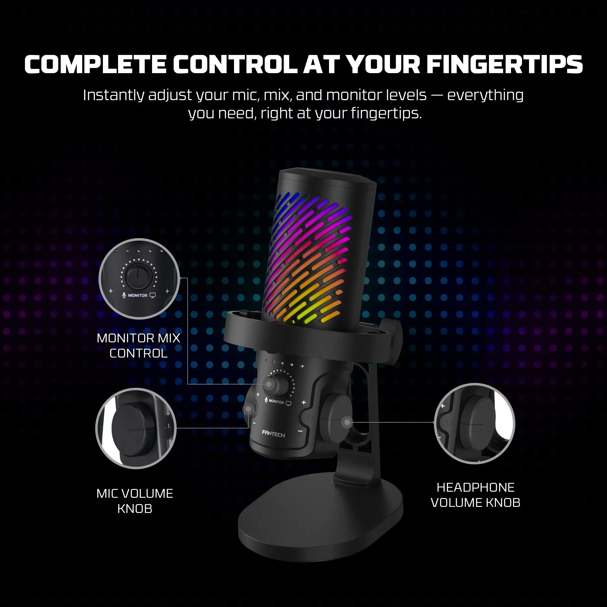 Fantech MCX04 LEVIOSA AURA USB Condenser Microphone - Thumbnail 6