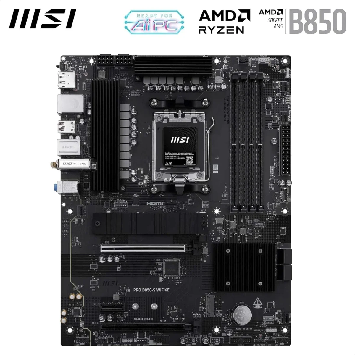 MSI PRO B850-S WIFI6E ATX AMD B850 AM5 DDR5 Motherboard with Wi-Fi 6E - Image 3