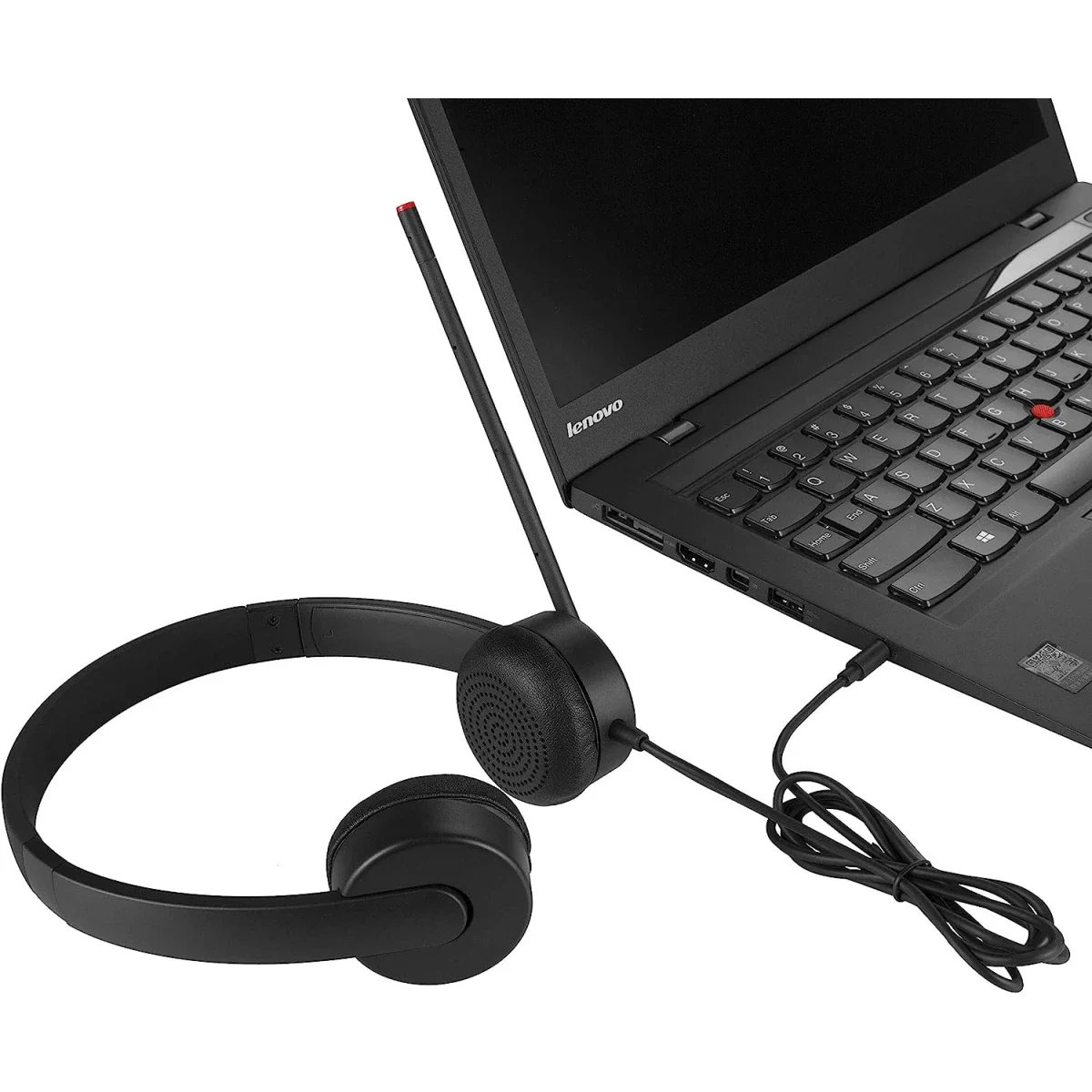سماعة رأس Lenovo 4XD0K25030 Essential ستيريو تناظرية 3.5mm مع ميكروفون قابل للدوران - Thumbnail 3