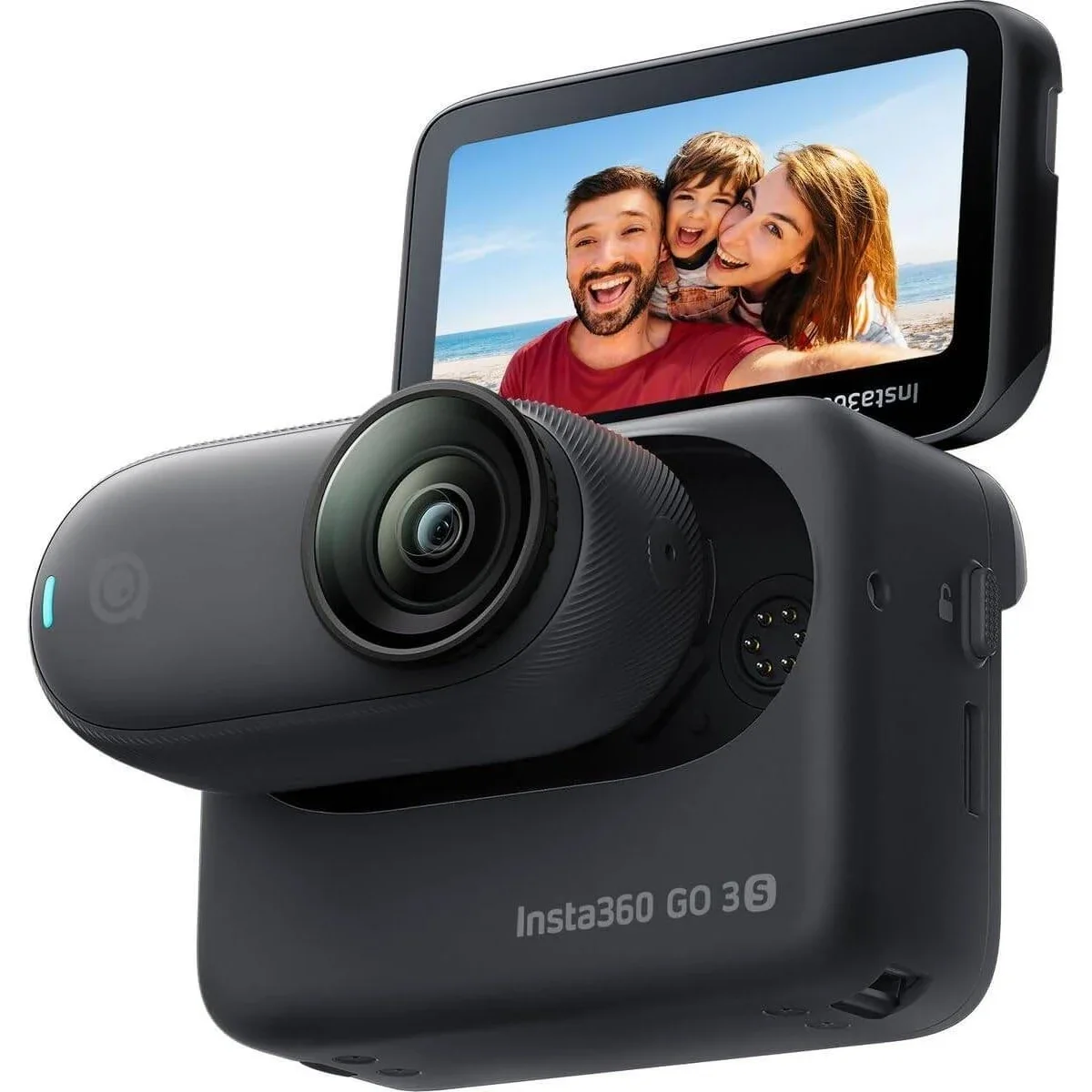 كاميرا أكشن Insta360 GO 3S بدقة 4K وسعة 128GB مع Action Pod، أسود منتصف الليل