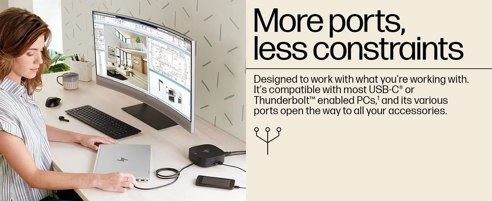 HP USB-C G5 Essential Docking Station with HDMI, 2 DisplayPort, Gigabit LAN and 120W Power Adapter - Image 9