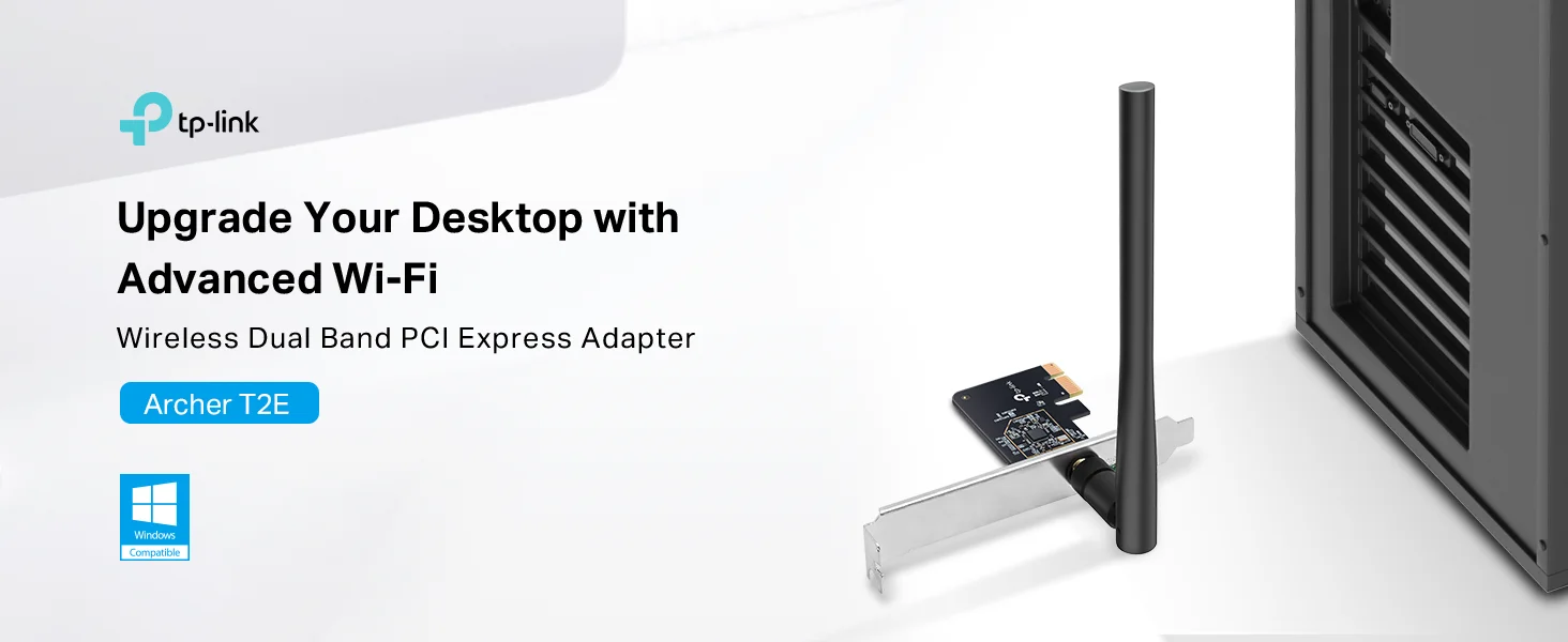 TP-LINK Archer T2E AC600 PCIe Dual Band Wi‑Fi Card with High-Gain Antenna - Image 5