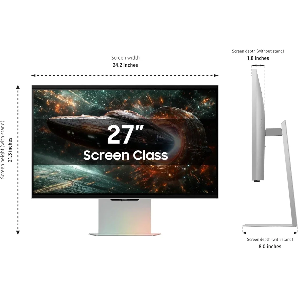 Samsung Odyssey 3D G90XF 27-Inch 4K UHD IPS Gaming Monitor, 165Hz, 1ms - Image 9