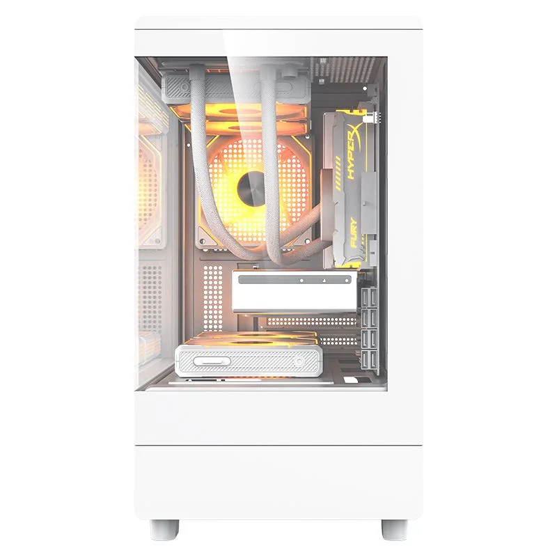 كيس كمبيوتر DarkFlash DB330M للألعاب Micro-ATX ميد تاور مع 3 مراوح ARGB - أبيض - Thumbnail 2