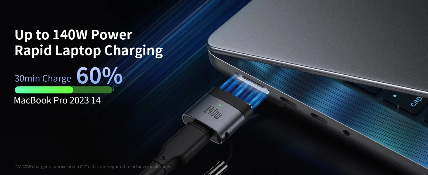 Mcdodo OT-6850 140W USB-C to MagSafe 3 Adapter with Lanyard for MacBook Pro/Air - Image 9