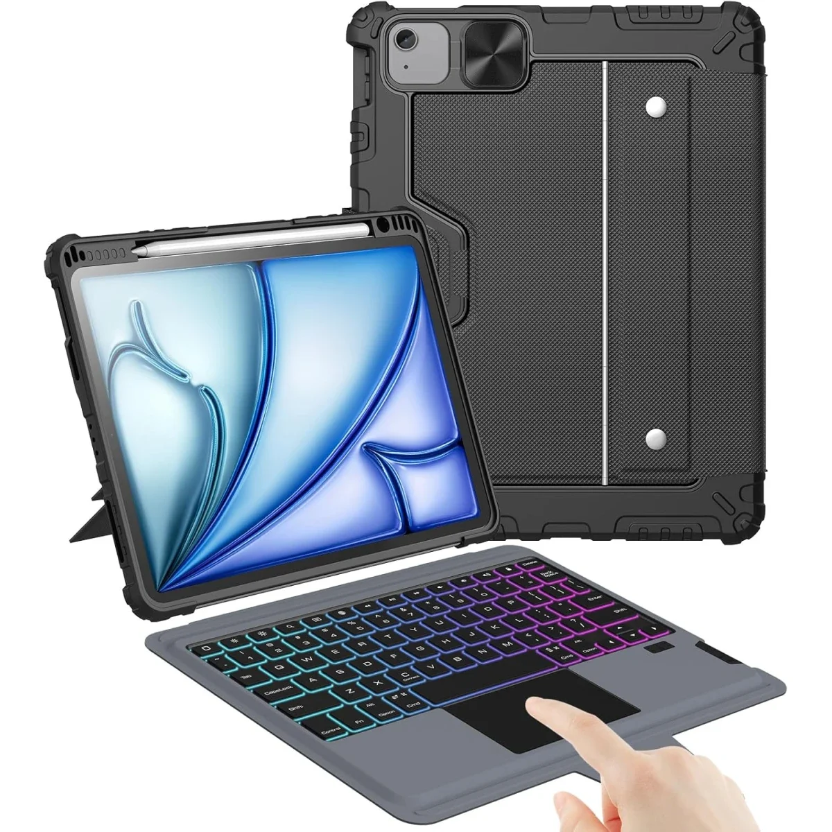 جراب Nillkin بلوحة مفاتيح قابلة للفصل لجهاز iPad Air 11 إنش (M3/M2) أسود
