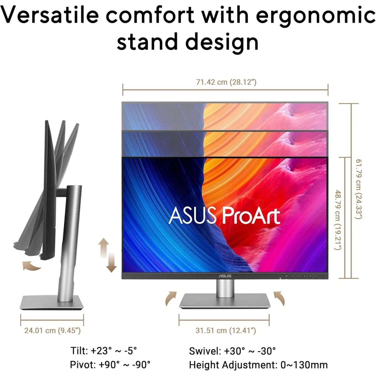 شاشة احترافية Asus ProArt PA32QCV مقاس 32 إنش بدقة 6K ولوحة IPS - Image 9