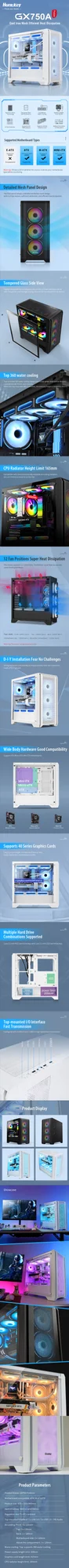 Huntkey GX750A Gaming PC Case – White - Thumbnail 3
