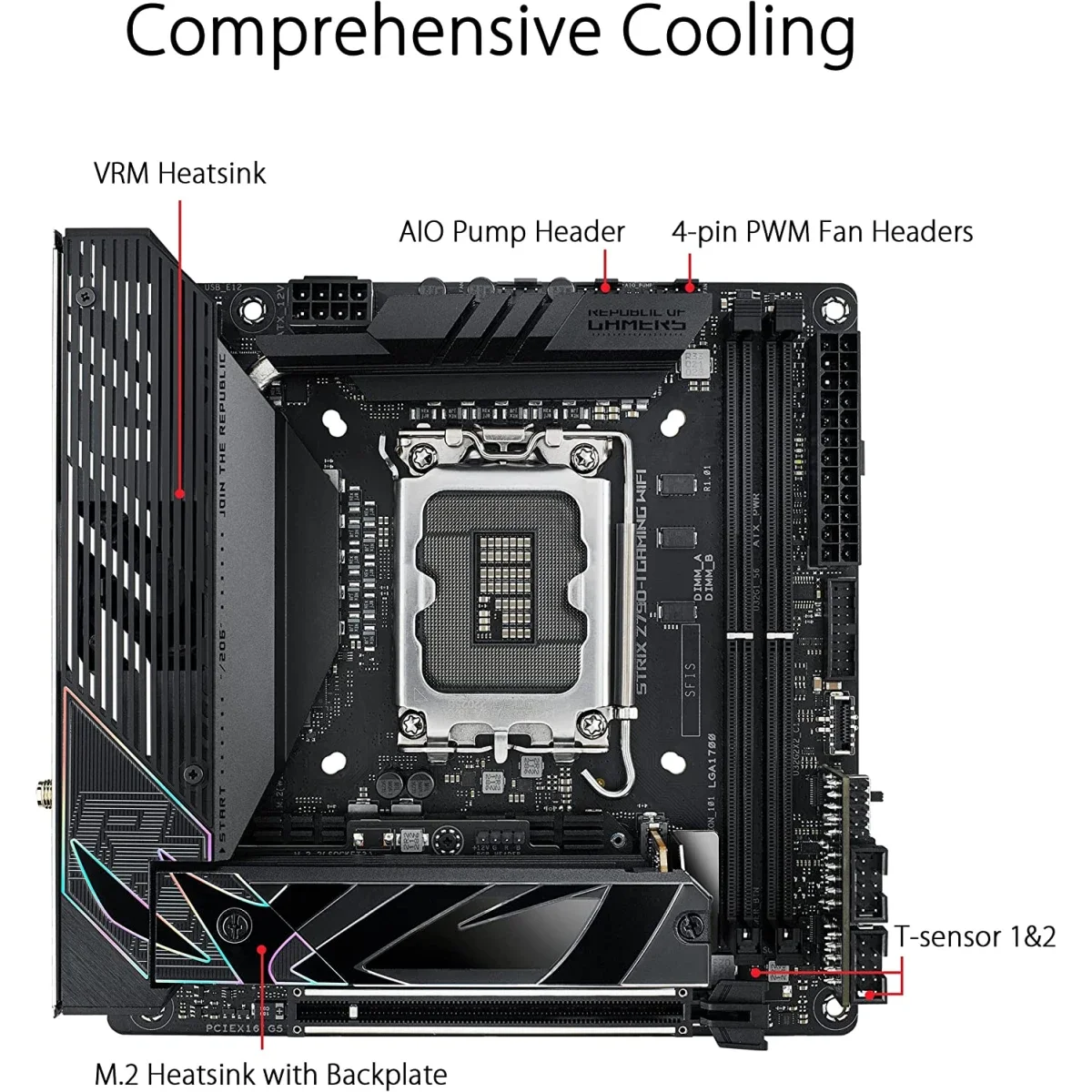 لوحة أم Asus ROG Strix Z790-I Gaming WiFi 6E LGA 1700 Mini-ITX - Thumbnail 5