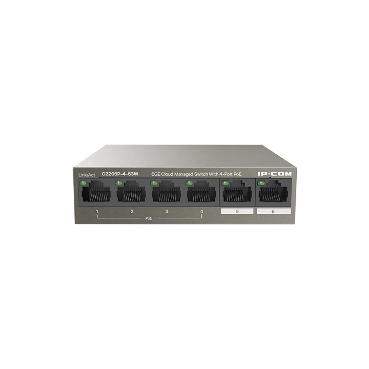 سويتش شبكة IPCOM G2206P-4-63W ذكي 6 منافذ PoE+ بقدرة 58 واط