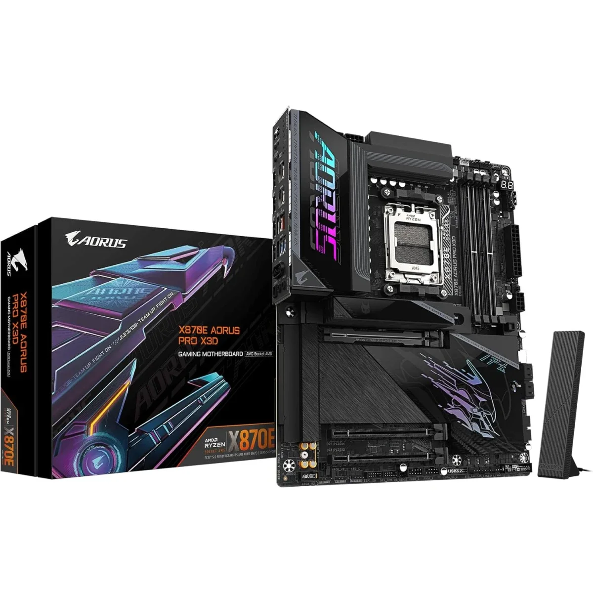 لوحه ام GIGABYTE X870E AORUS PRO X3D ATX AM5 DDR5 PCIe 5.0 مع 4 منافذ M.2