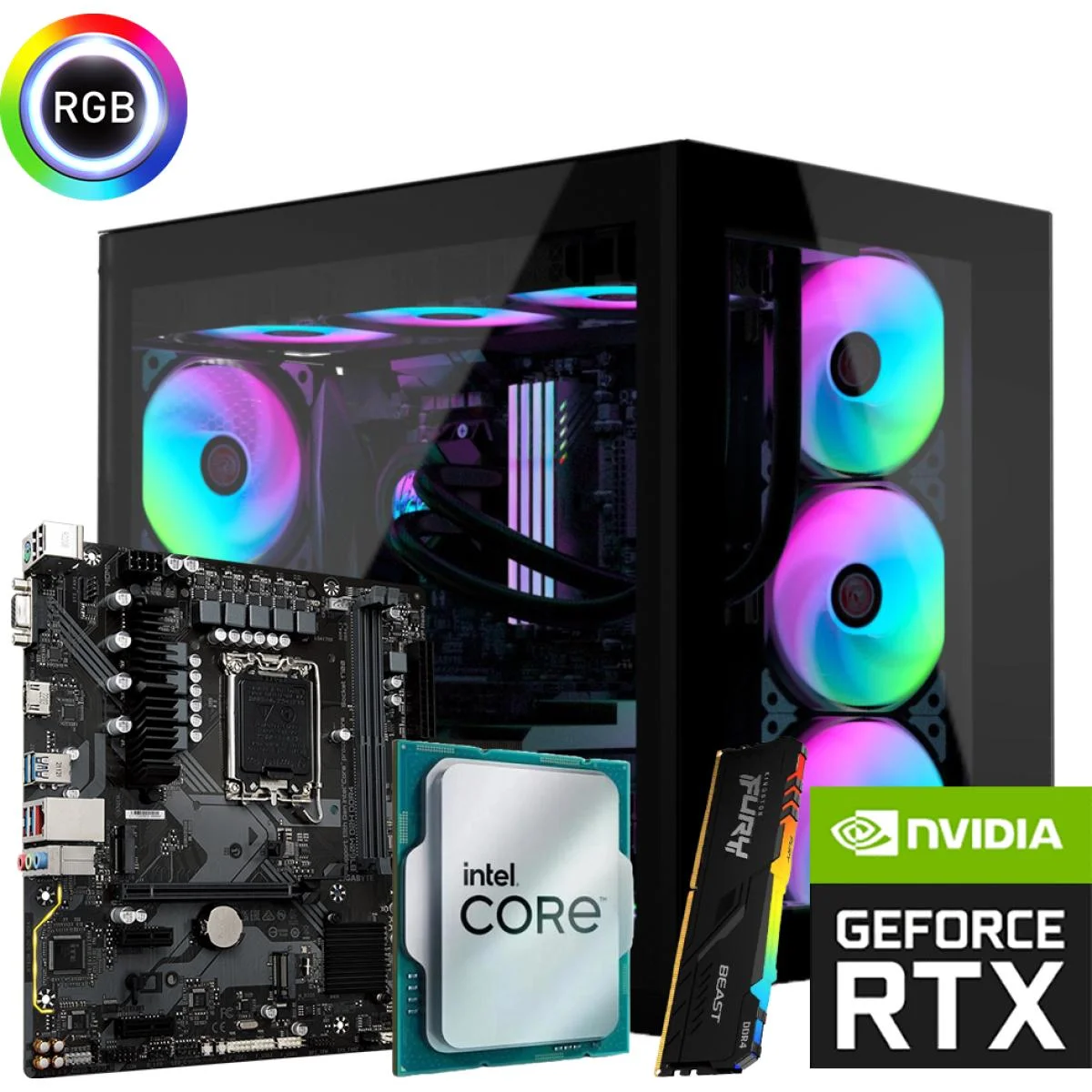 Intel Core i7-13700F RTX 5070 12GB Gaming PC Build, 16GB DDR4 RAM, 1TB NVMe SSD