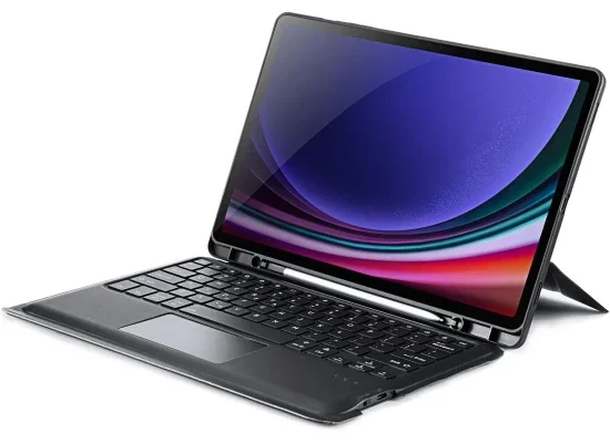 غطاء كيبورد DUX DUCIS DK Series لتابلت Samsung Tab S9 11 إنش مع لوحة لمس بلوتوث وتخطيط عربي-إنجليزي أسود، 80 ساعة