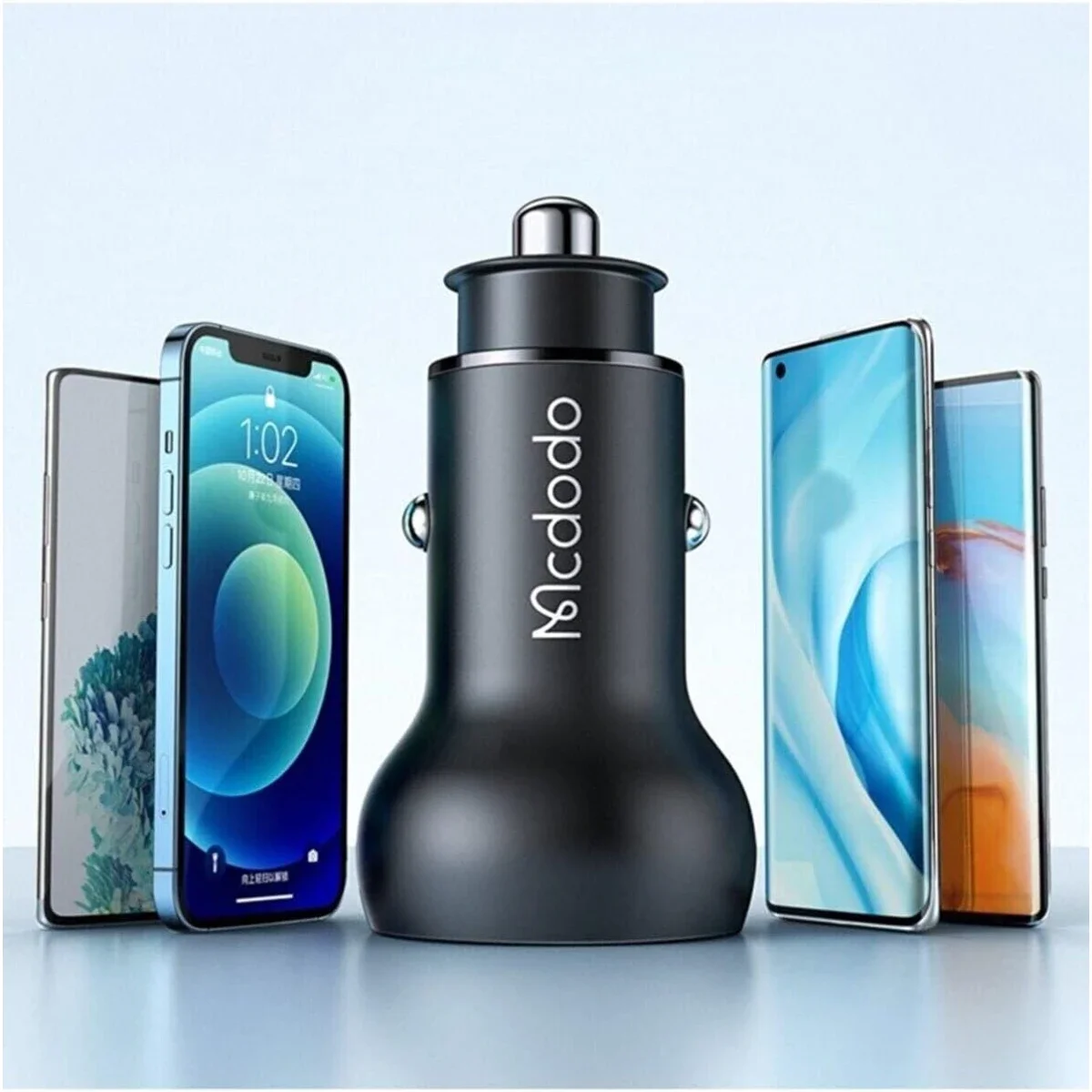 شاحن سيارة Mcdodo CC-7030 بقدرة 45 واط بمنفذي USB-A وUSB-C مع شاشة رقمية - أسود - Thumbnail 4