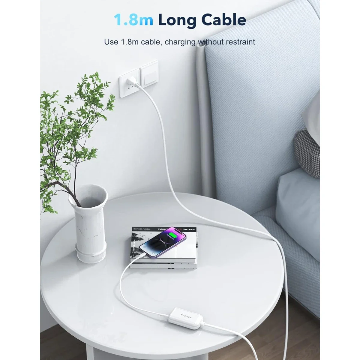 THREEKEY 65W GaN USB-C 4-Port Desktop Charger White - Thumbnail 4