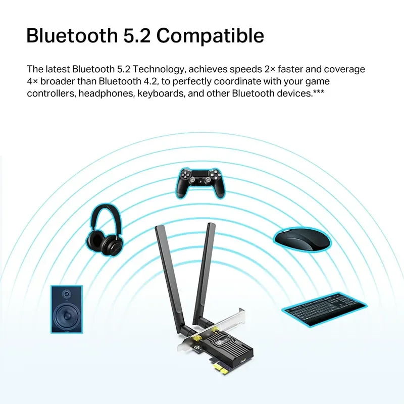 كرت شبكة TP-LINK Archer TX20E AX1800 للكمبيوتر Wi-Fi 6 وبلوتوث 5.2 PCIe بسرعة حتى 1201 Mbps على 5 GHz - Image 3