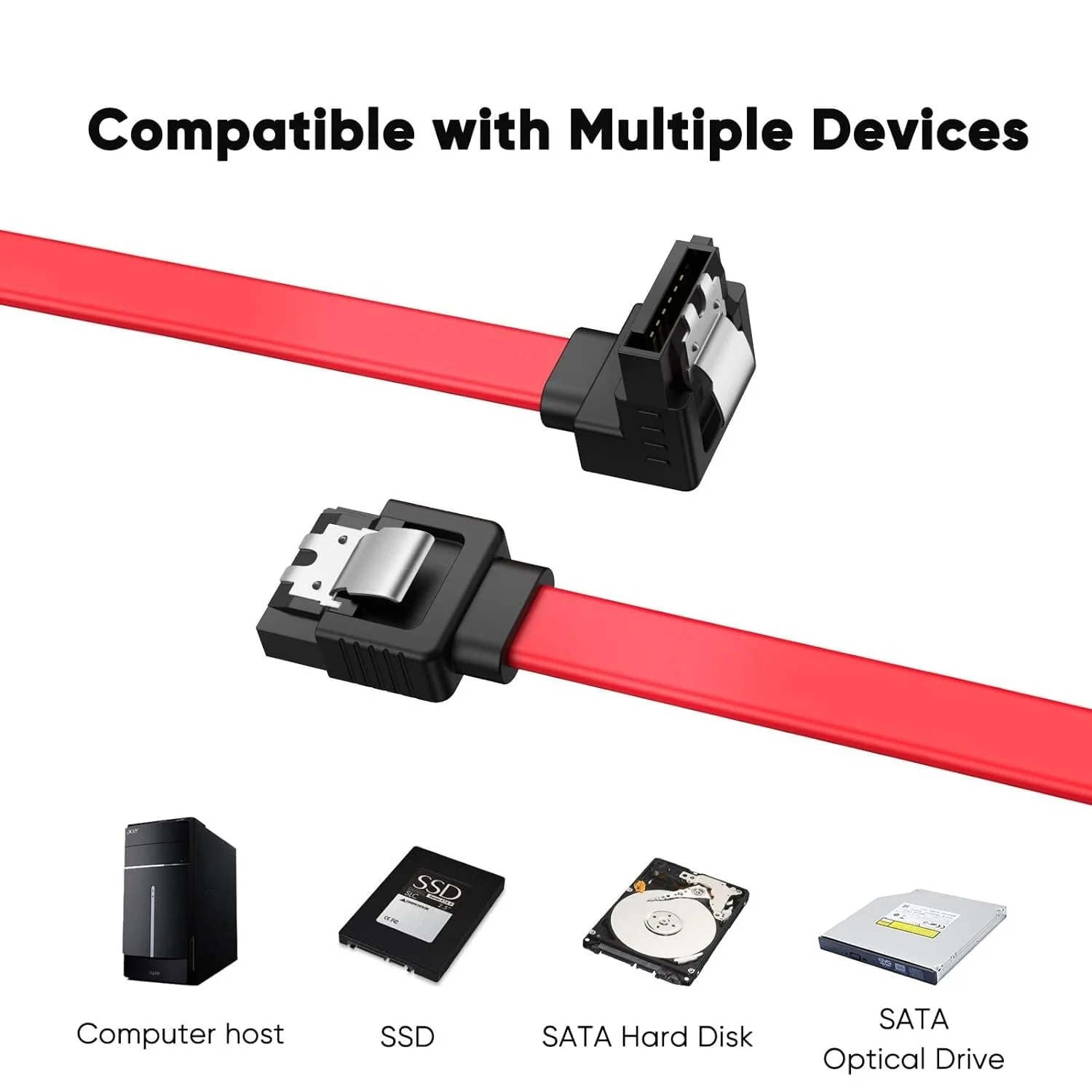 Ugreen 30797 US217 Angled SATA 3.0 High Speed Cable 0.5m 6Gbps - Thumbnail 3