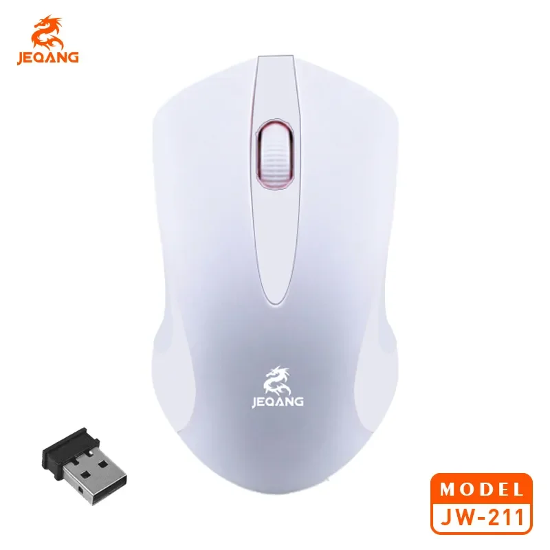 ماوس Jeqang JW-211 بصري صغير ومحمول 3D، لاسلكي 2.4G مع USB، توصيل وتشغيل وبطارية للاستخدام المكتبي - Image 3