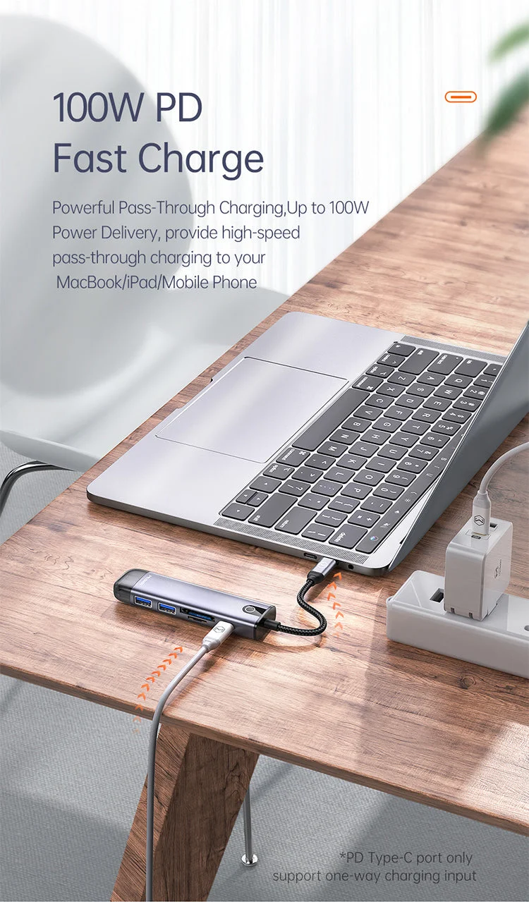 Mcdodo HU-7740 6-in-1 USB-C Hub with HDMI, VGA, 2x USB 3.0, PD 100W & SD/TF - Image 8