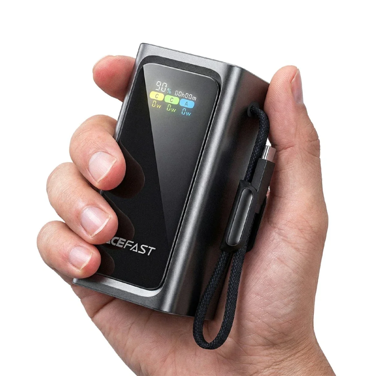 باور بانك ACEFAST M33 بسعة 20000mAh وقدرة 100W مع شاشة TFT 1.96 إنش وكابل USB-C مدمج - Image 6