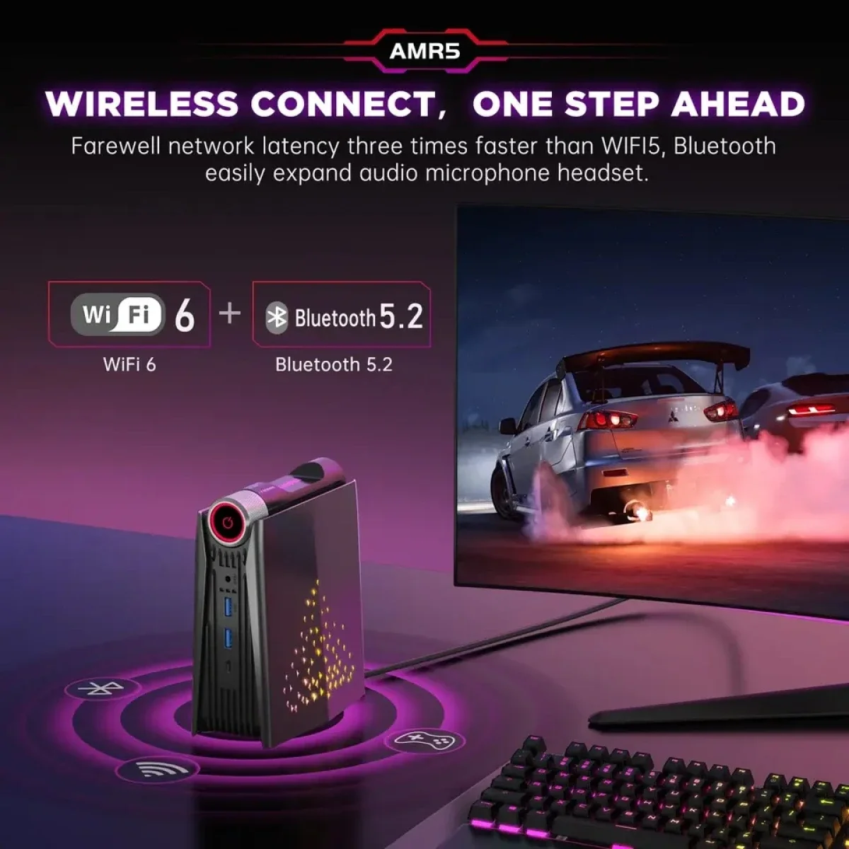 كمبيوتر صغير مكتبي للألعاب ACEMAGIC S3A Barebone بمعالج AMD Ryzen 9 7940HS ورسوميات Radeon 780M لون أسود - Thumbnail 9