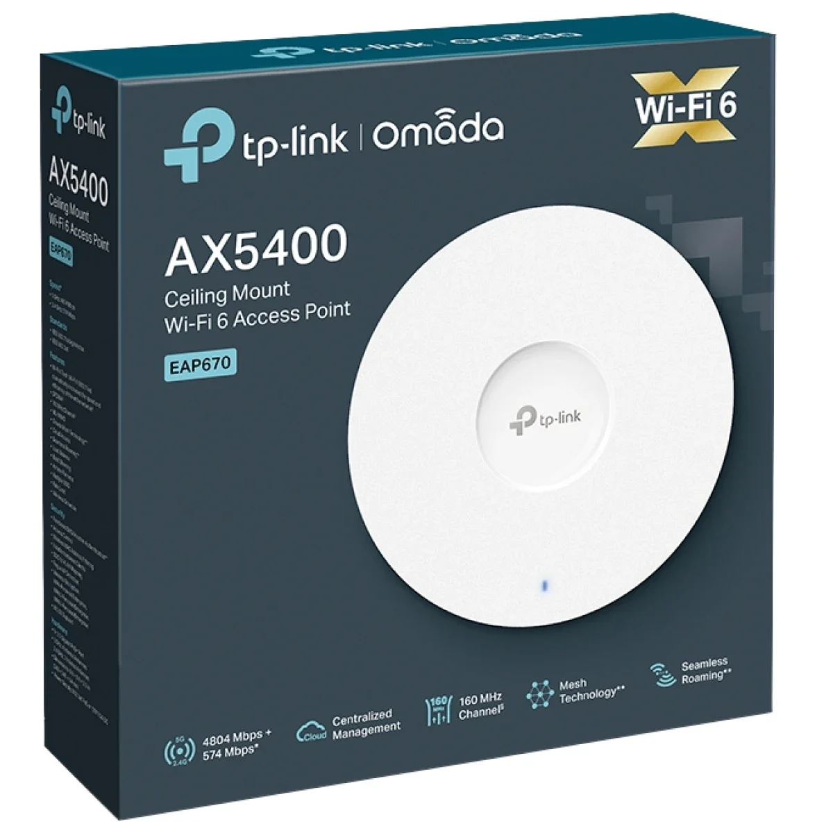 نقطة وصول سقفية لتوسيع نطاق الانتنرت TP-LINK EAP670 Omada Wi‑Fi 6 AX5400 بسرعة 2.5G