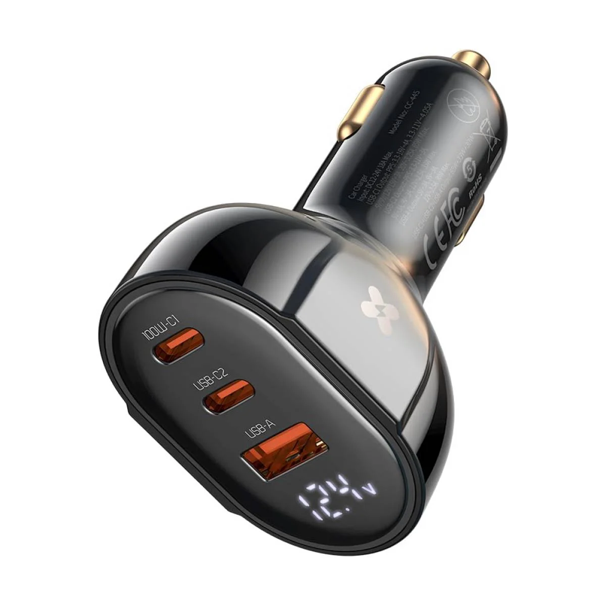 Mcdodo CC-4450 128W Digital Display 2 USB-C + USB-A PD Fast Car Charger