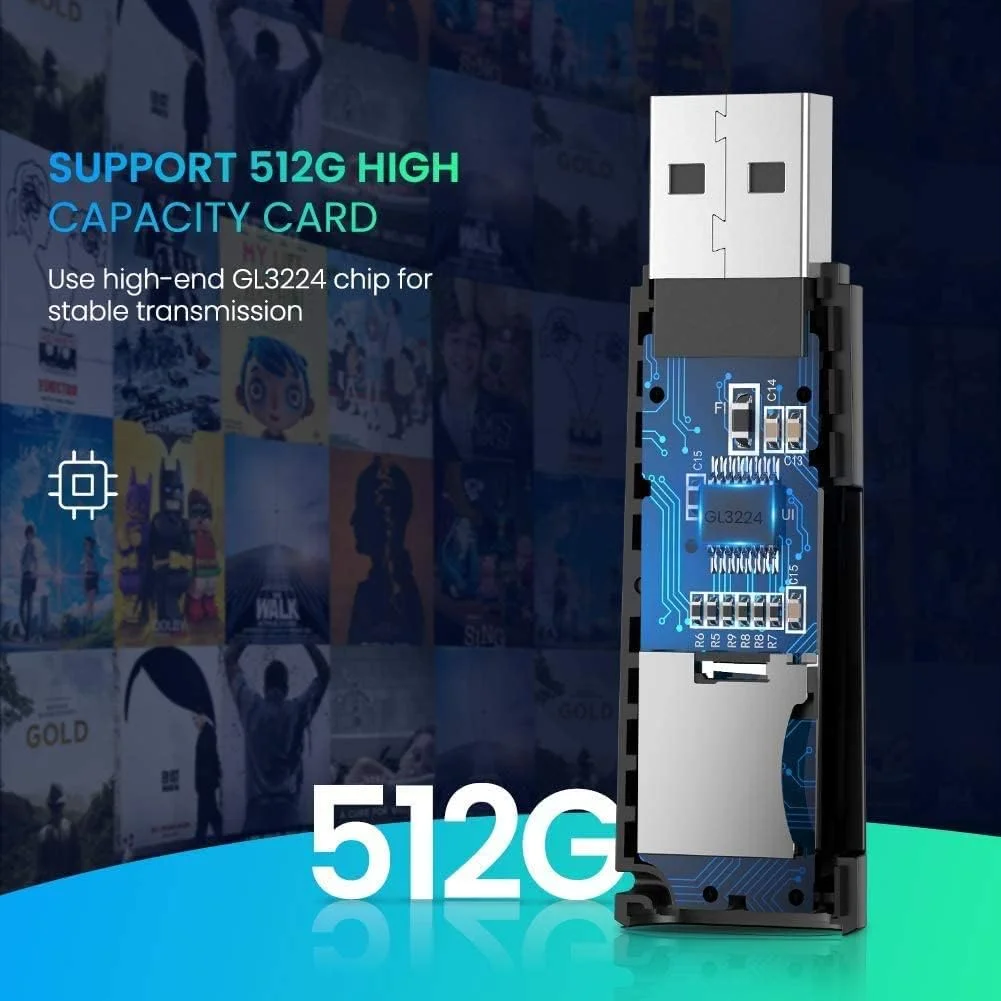 قارئ بطاقات ذاكرة Ugreen 60722 متعدد الوظائف USB 3.0 لبطاقات SD وMicroSD - Thumbnail 4