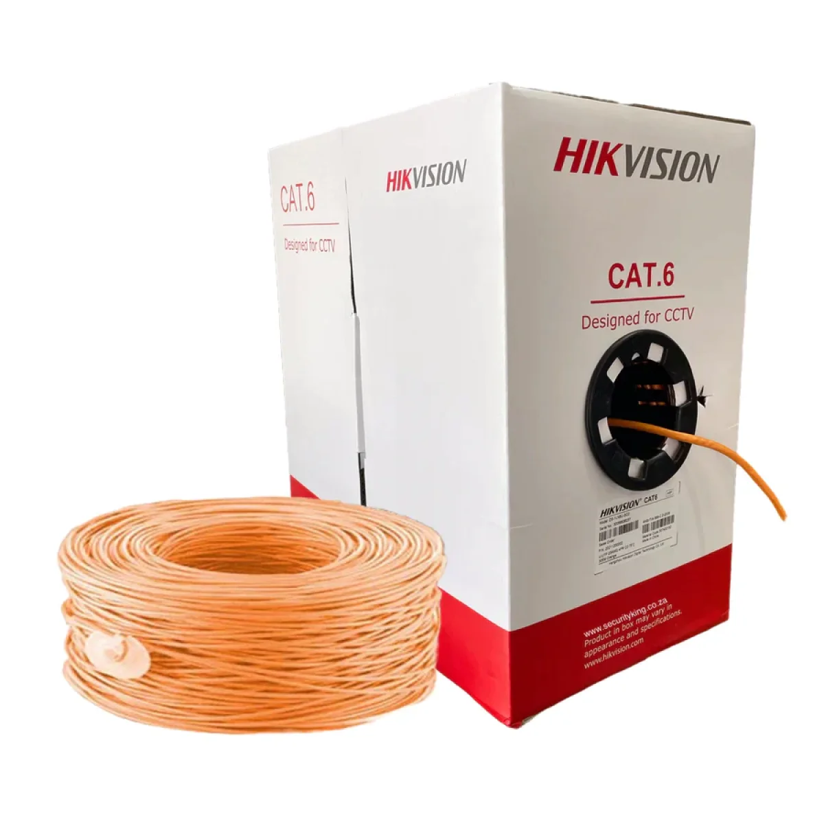 HIKVISION 305 m Cat6 UTP Network Cable, Solid Copper 0.55 mm - Orange - Image 2