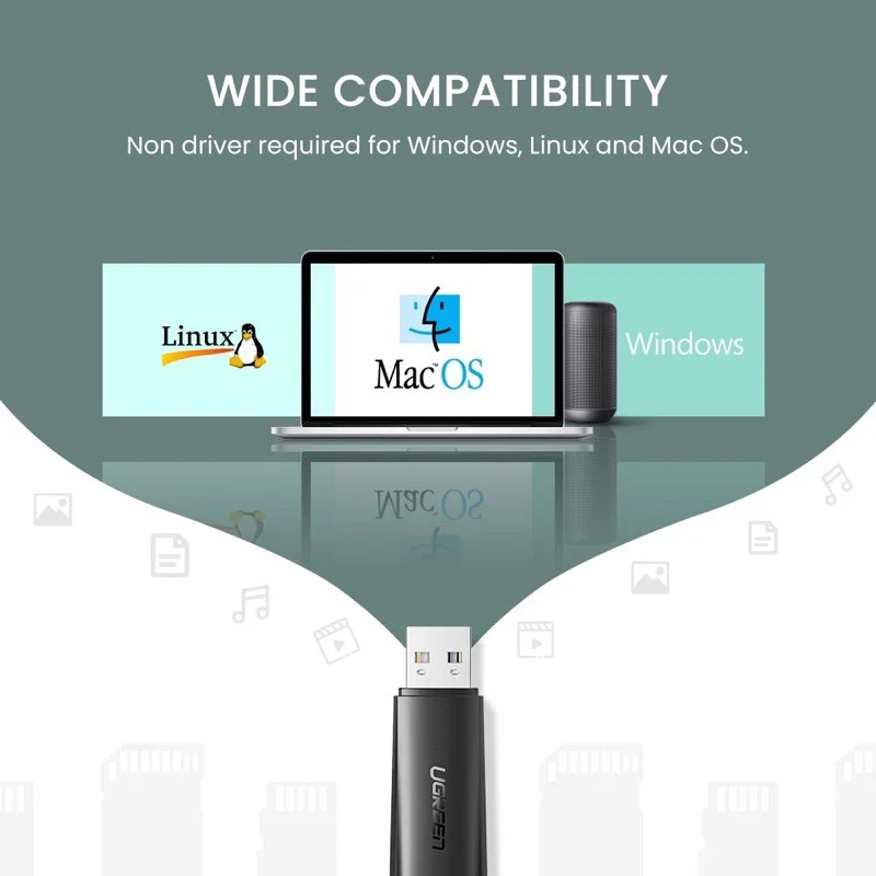 قارئ بطاقات ذاكرة Ugreen 60722 متعدد الوظائف USB 3.0 لبطاقات SD وMicroSD - Thumbnail 14