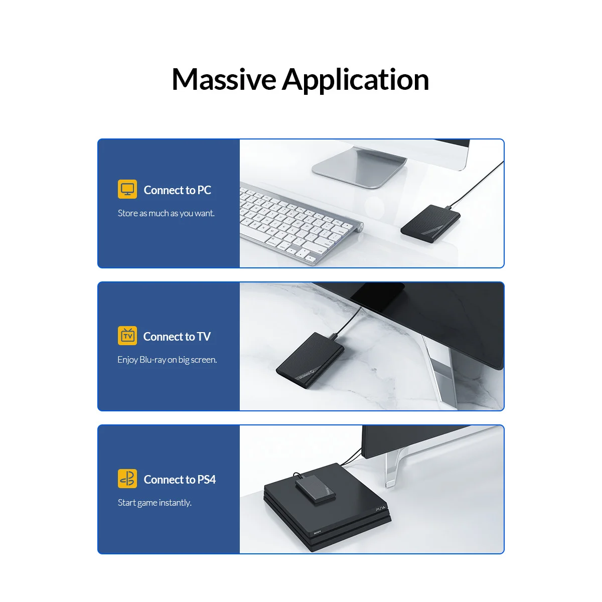 علبة هارد خارجية ORICO 2521C3-CX-BK-EP محمولة USB 3.1 Gen1 Type-C أسود - Image 11