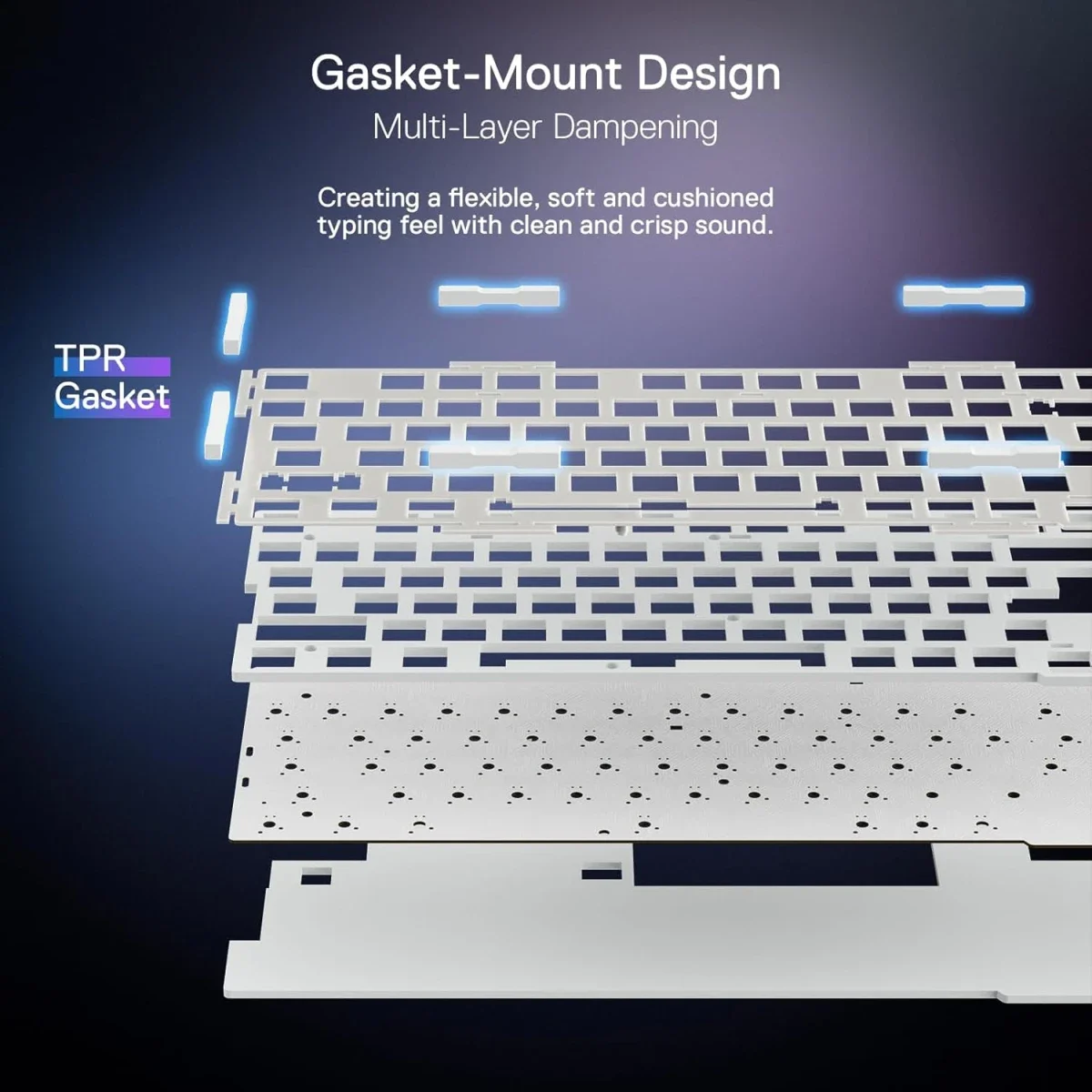 كيبورد ألعاب Redragon K673 PRO ميكانيكي لاسلكي RGB بحجم 75%، 81 مفتاح، سويتش أحمر - Thumbnail 5