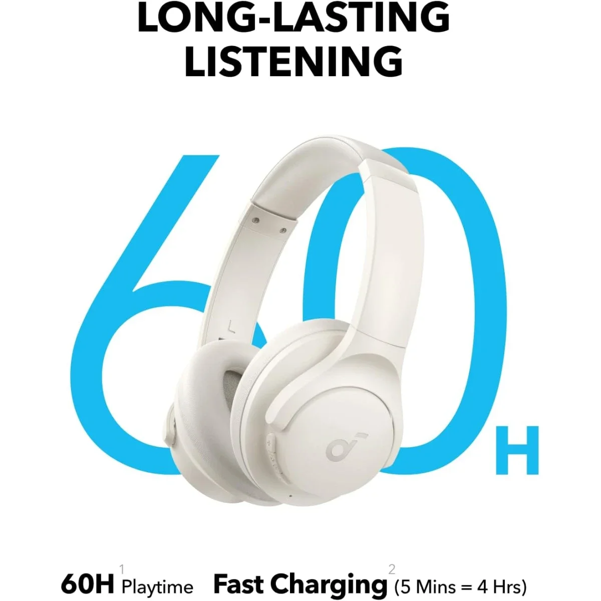 Anker Soundcore Q11i Wireless Over-Ear Bluetooth Headphones, White - Thumbnail 4