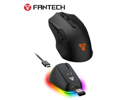ماوس ألعاب لاسلكي Fantech بدقة 2400 DPI مع قاعدة شحن أسود Cruiser II WG11V2RD - Image 8