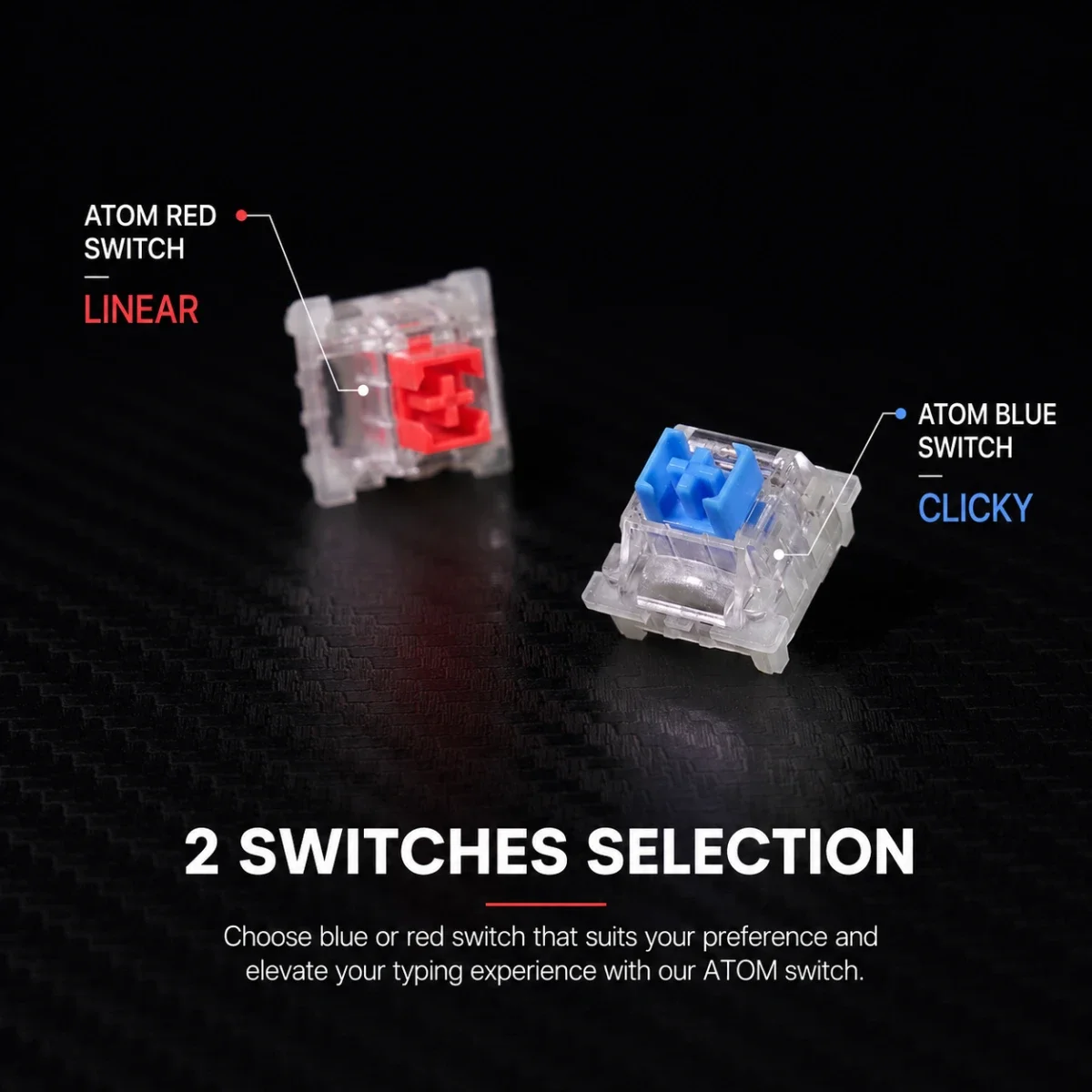 كيبورد ألعاب ميكانيكي سلكي Fantech SkyBlue / Navy بمفاتيح Rosie ATOM63 MK874V2 MIZU - Image 5