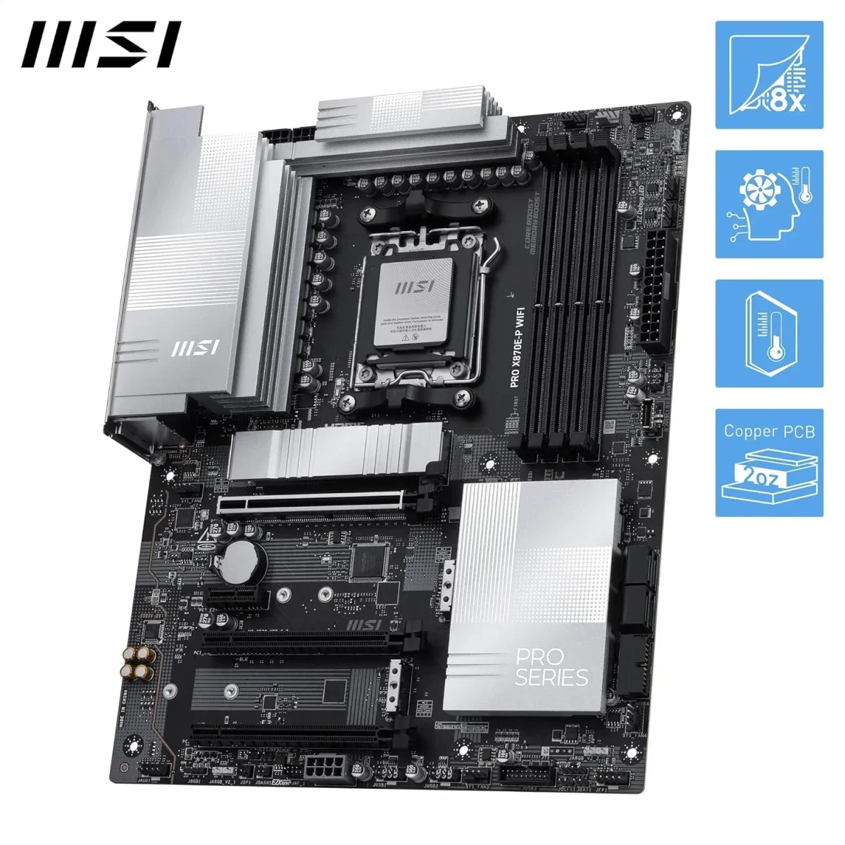 لوحة أم MSI PRO X870E-P WiFi 7 بحجم ATX لمعالجات AMD Ryzen 9000/8000/7000، مقبس AM5، ذاكرة DDR5، PCIe 5.0 - Image 4