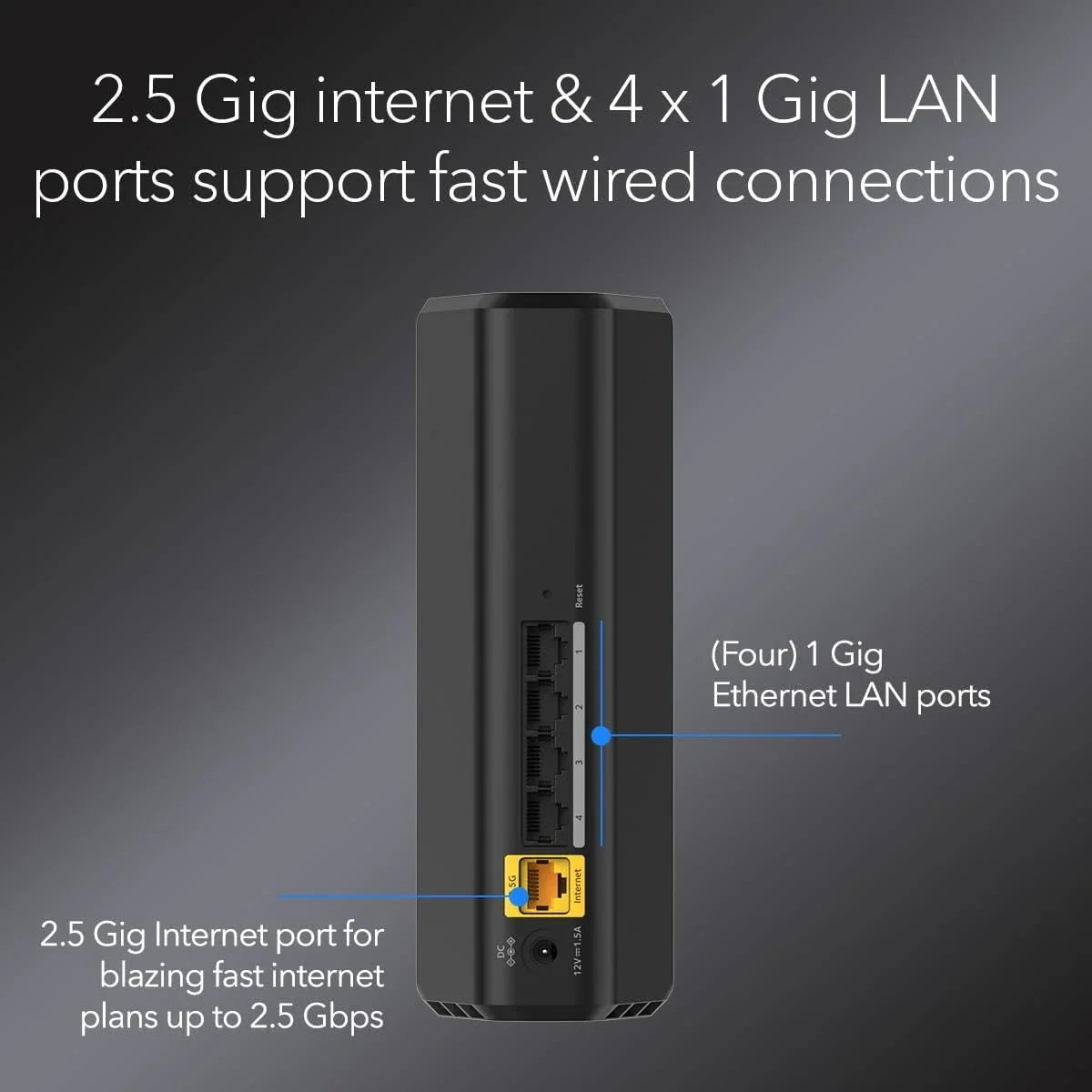 NETGEAR Nighthawk RS100-100APS Dual-Band Wi-Fi 7 Router – Black - Image 2