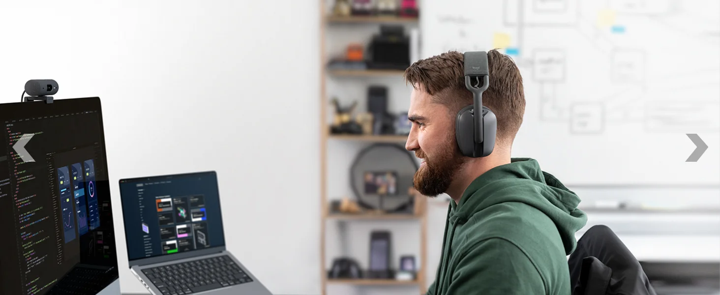 سماعة رأس Logitech Zone Vibe 100 خفيفة الوزن بتقنية Bluetooth وميكروفون عازل للضوضاء - Graphite - Thumbnail 11