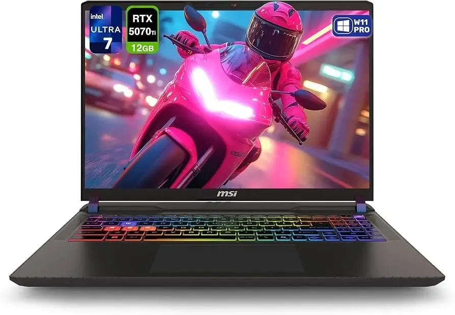 MSI 16-Inch FHD+ 144Hz AI Gaming Laptop, Core Ultra 7 255HX, RTX 5070 Ti, 16GB RAM, 1TB SSD - Vector 16 HX A2XWHG
