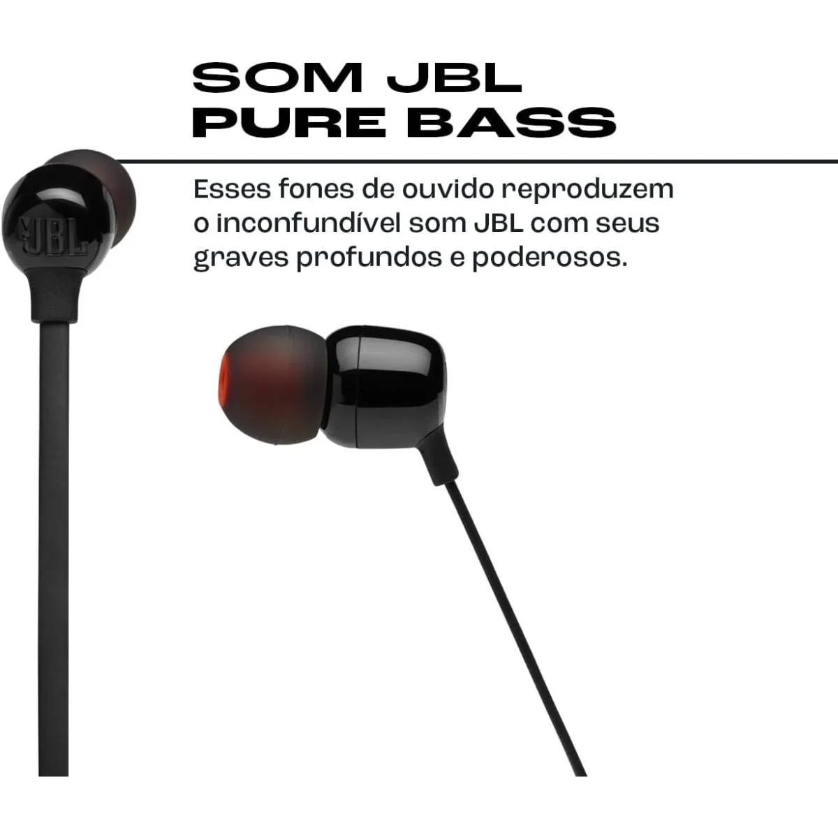 JBL Tune 125BT Wireless In-Ear Headphones with Pure Bass, Bluetooth 5.0, 16H Battery - Black - Image 2