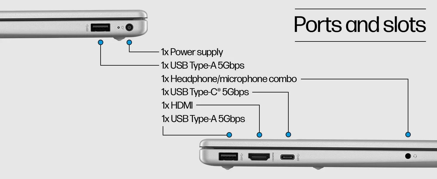 HP 15-fd2102TU Laptop, Intel Core Ultra 7 255U, 16GB RAM, 512GB SSD, 15.6-Inch FHD - Thumbnail 9