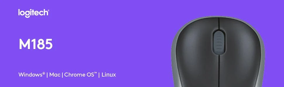ماوس Logitech M185 لاسلكي USB مزدوج الاستخدام - رمادي - Thumbnail 5