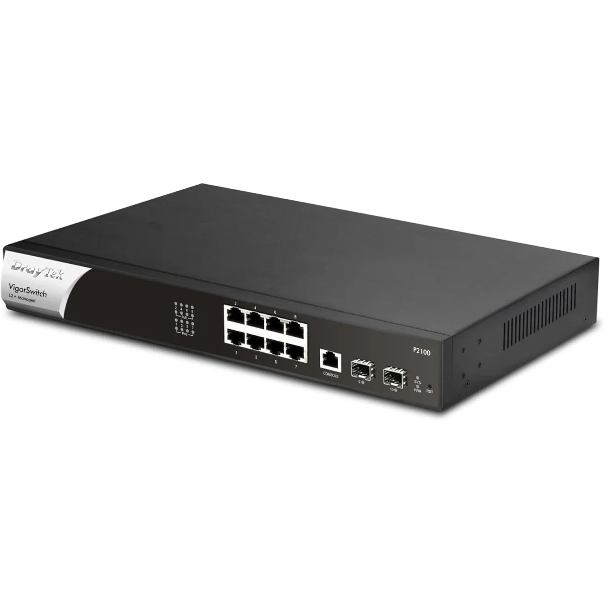 سويتش شبكة DrayTek VigorSwitch P2100 8 منافذ جيجابت PoE+ Layer 2+ مُدار مع منفذي SFP Uplink - Image 3