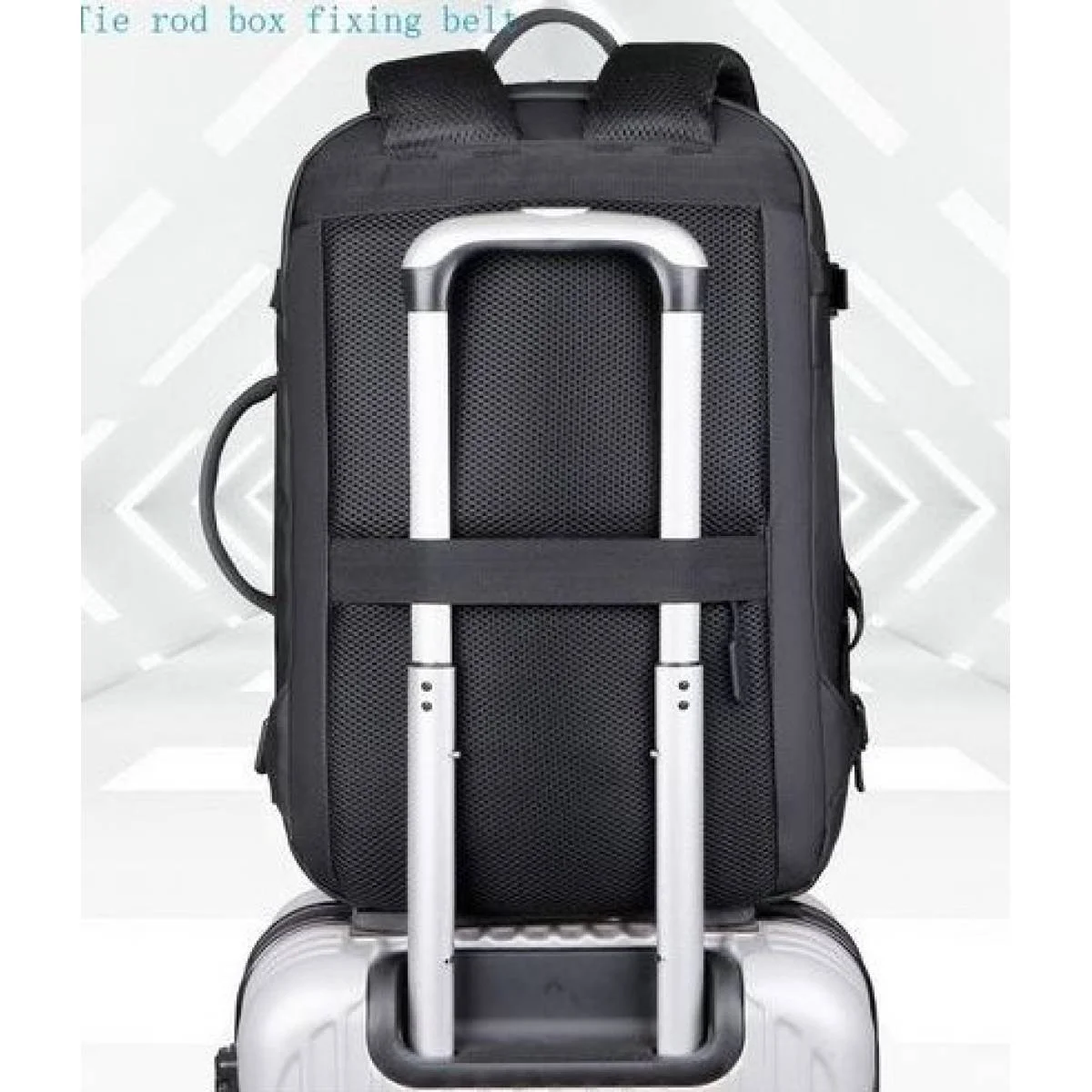 حقيبة ظهر DTBG D-9905W كبيرة السعة قابلة للتوسعة للابتوب حتى 17.6 إنش مع شحن USB، رمادي - Image 3