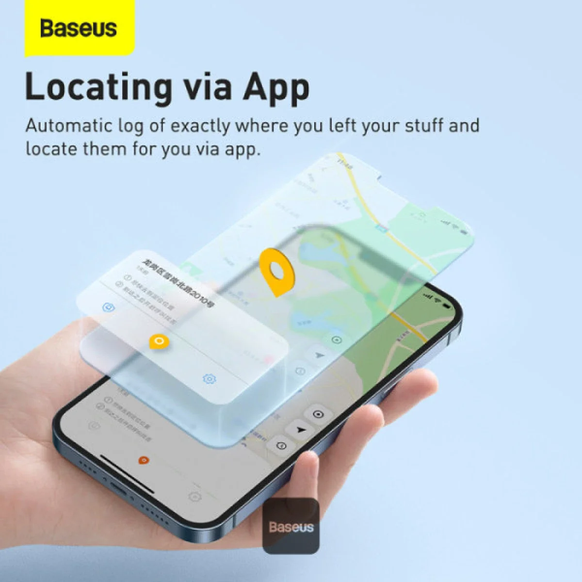 Baseus T2 Pro Bluetooth Anti-Loss Tracker Smart Tag, White - Image 7