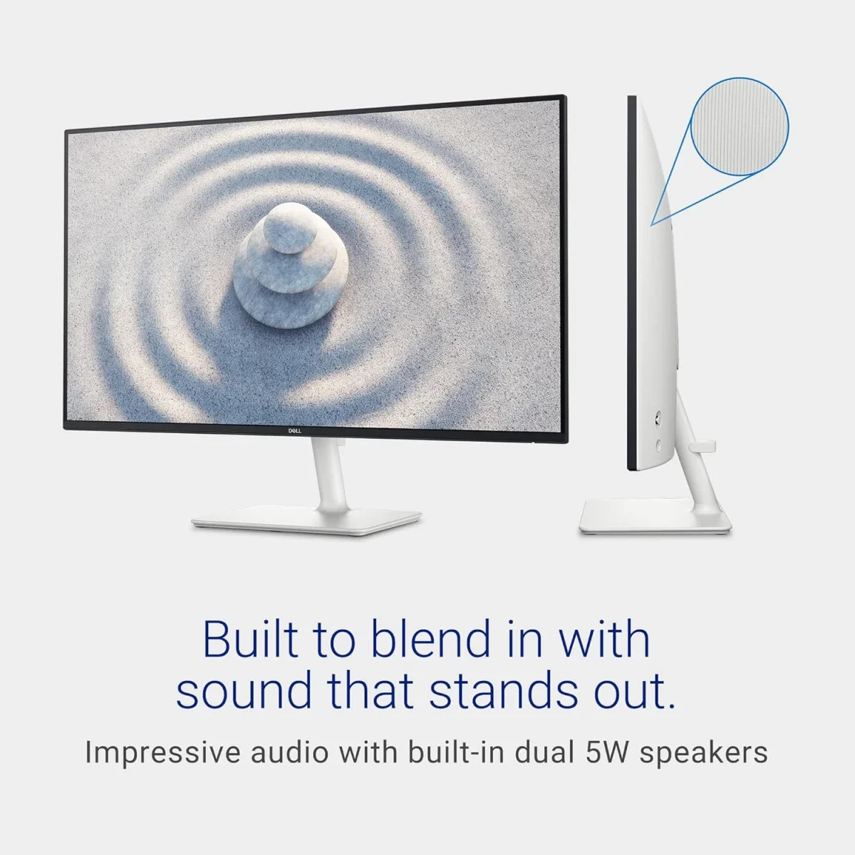 شاشة Dell S2725H 27 إنش IPS فل إتش دي 100 هرتز مع سماعات مزدوجة و2 HDMI باللون الأبيض - Image 4